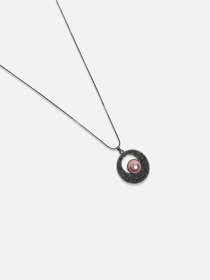 Silver-Plated Circular-Shaped Stones-Studded Pendants