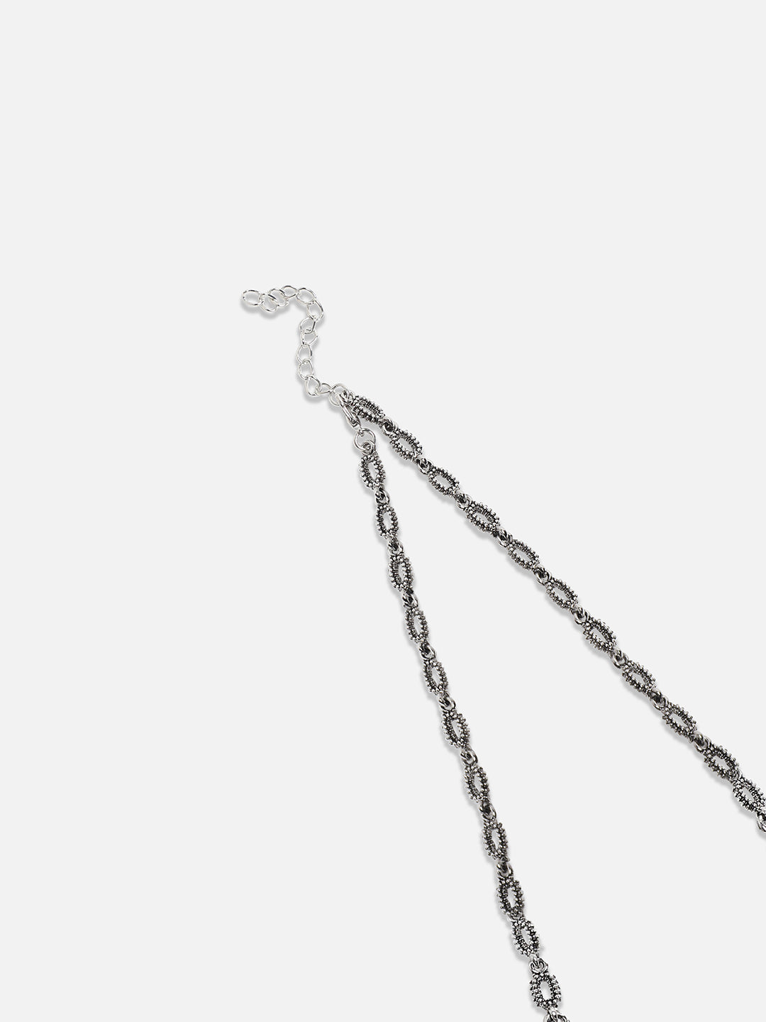 Silver-Plated Crystal-Stones Studded Jewellery Set