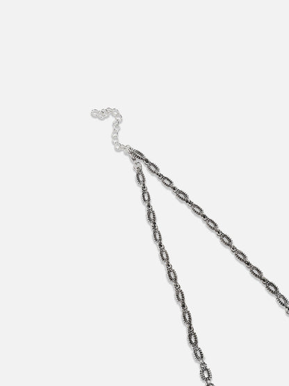 Silver-Plated Crystal-Stones Studded Jewellery Set