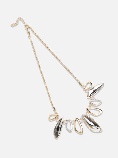 Silver-Plated Stone-Studded Necklace