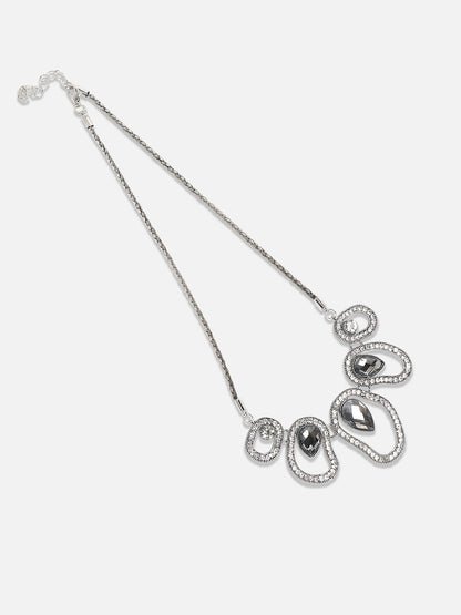 Silver-Plated Studded Necklace