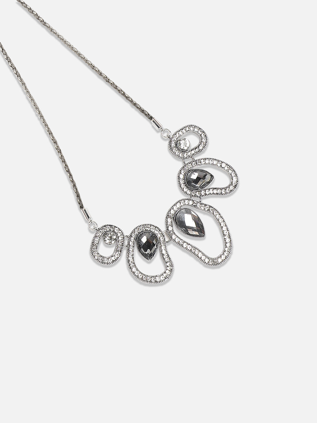 Silver-Plated Studded Necklace