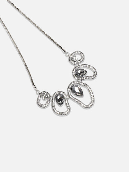 Silver-Plated Studded Necklace