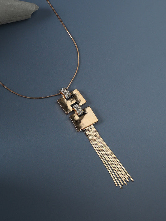 Gold-Plated Stone-Studded Necklace