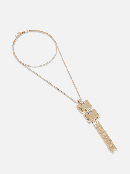 Gold-Plated Stone-Studded Necklace