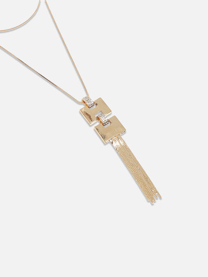 Gold-Plated Stone-Studded Necklace