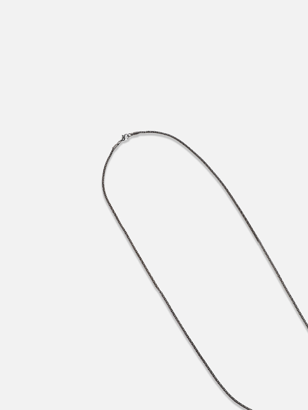 Silver-Plated Oval-Shaped Charm Pendant With Chain