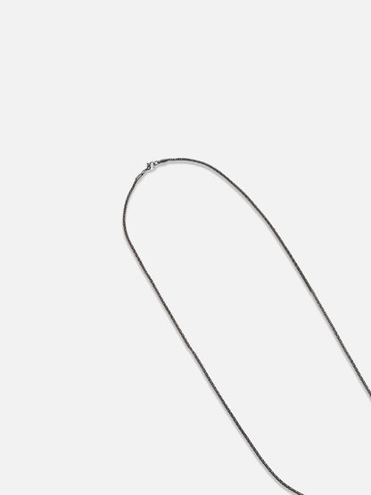 Silver-Plated Oval-Shaped Charm Pendant With Chain