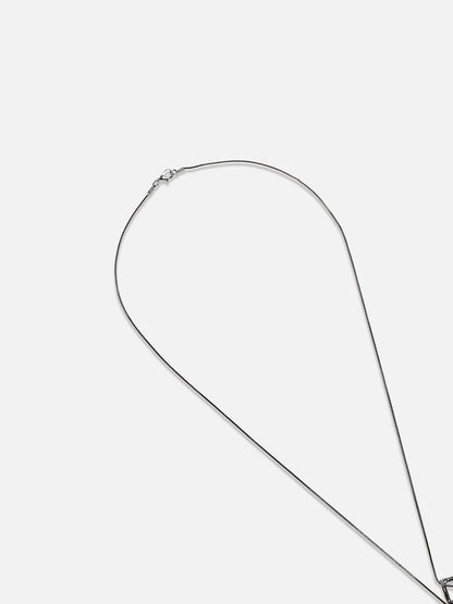 Silver-Plated Circular-Shaped Stones-Studded Pendants with Chains