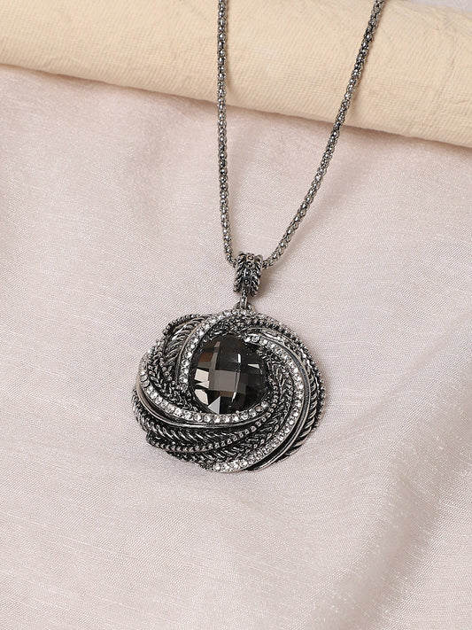 Silver-Plated Neck Chain with Pendant