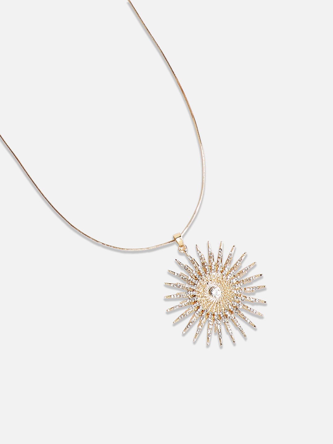 Gold-Plated Stone-Studded Necklace