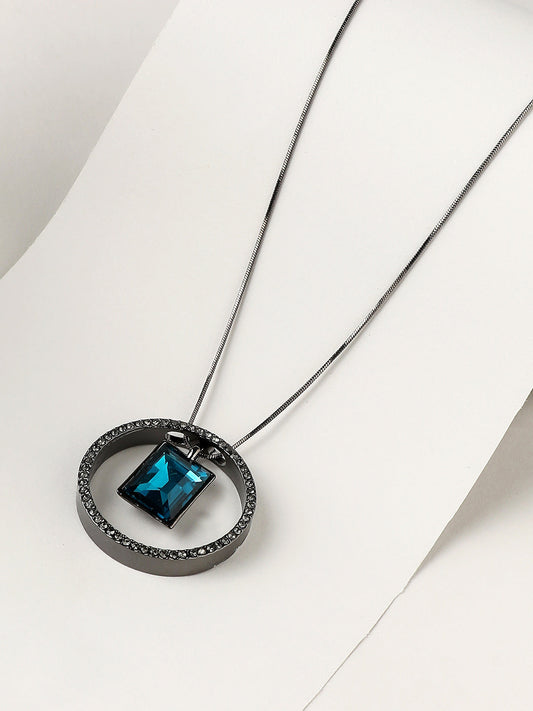 Silver-Plated Stone-Studded Necklace