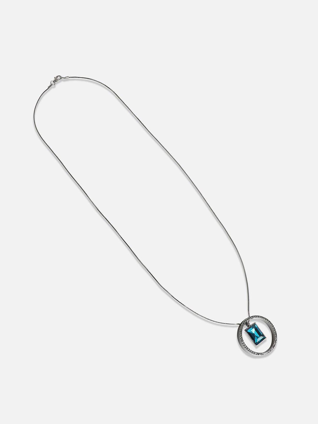 Silver-Plated Stone-Studded Necklace