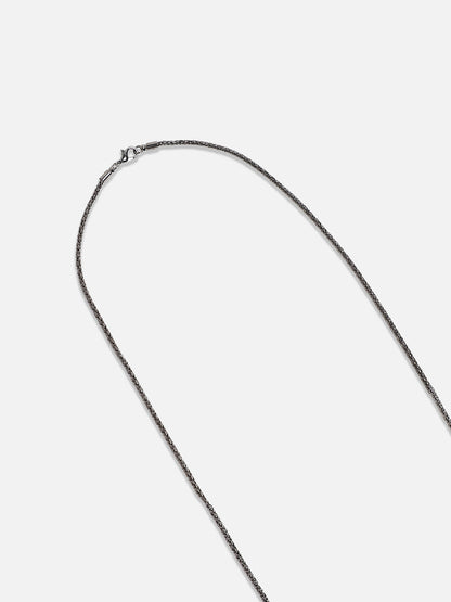 Silver-Plated Floral-Shaped Stone-Studded Pendant with Chain