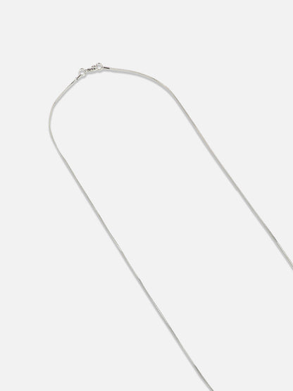 Silver-Plated Diamond Shaped Pendant With Chain