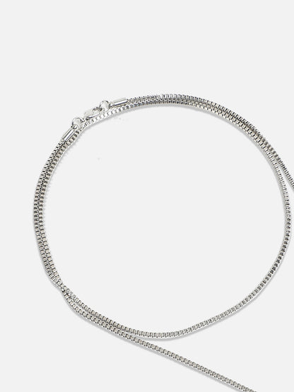 Silver-Plated Crystal-Studded Necklace