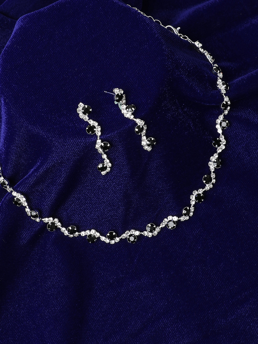 Silver-Plated Cubic Zirconia Necklace and Earrings