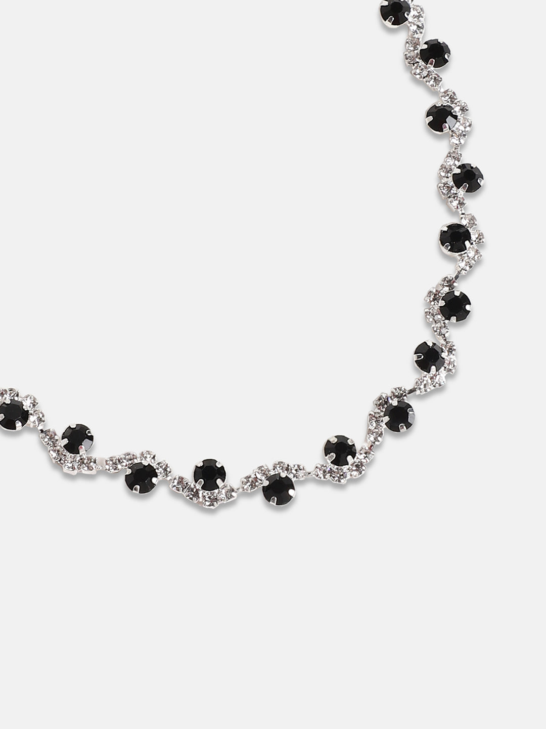 Silver-Plated Cubic Zirconia Necklace and Earrings