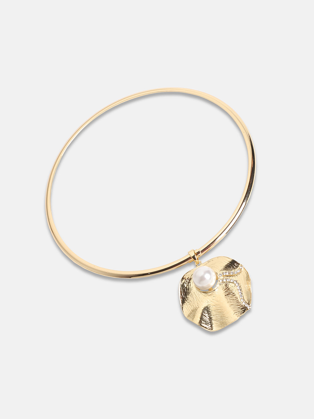 Gold-Plated Stone-Studed Necklace