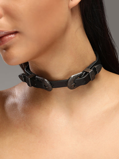 Women's The Howdy Choker Necklace - Antique Silver