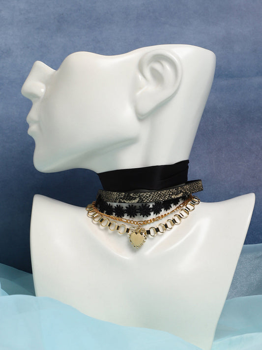 The Suffragette Multi-Layer Necklace - Raven Black-SOHINC8836