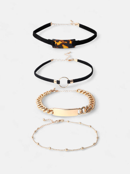 The Josie Multi-Layer Necklace - Onyx Black-SOHINC8837