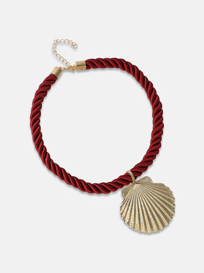 Women's The Seashell Jewellery Set - Wine Red