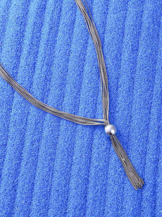 Women's The Ballchain Lariat Necklace - Chalice Silver
