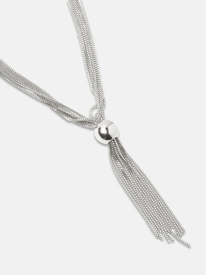 Women's The Ballchain Lariat Necklace - Chalice Silver