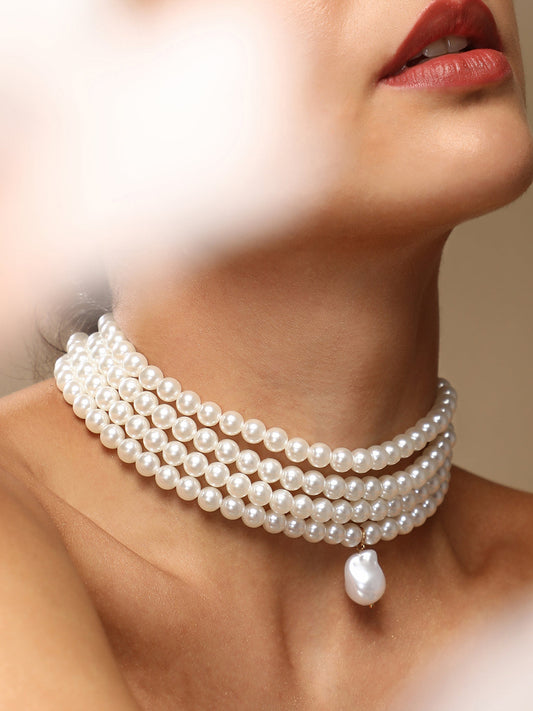 Women's The Small Jackie Statement Necklace - Pearl White