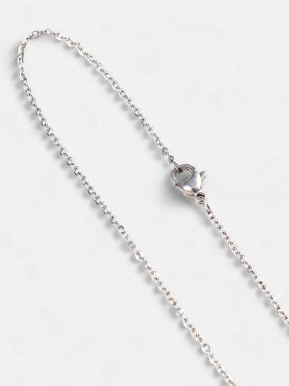 The Clover Pendant Necklace - Metallic Silver-SOHINC8846