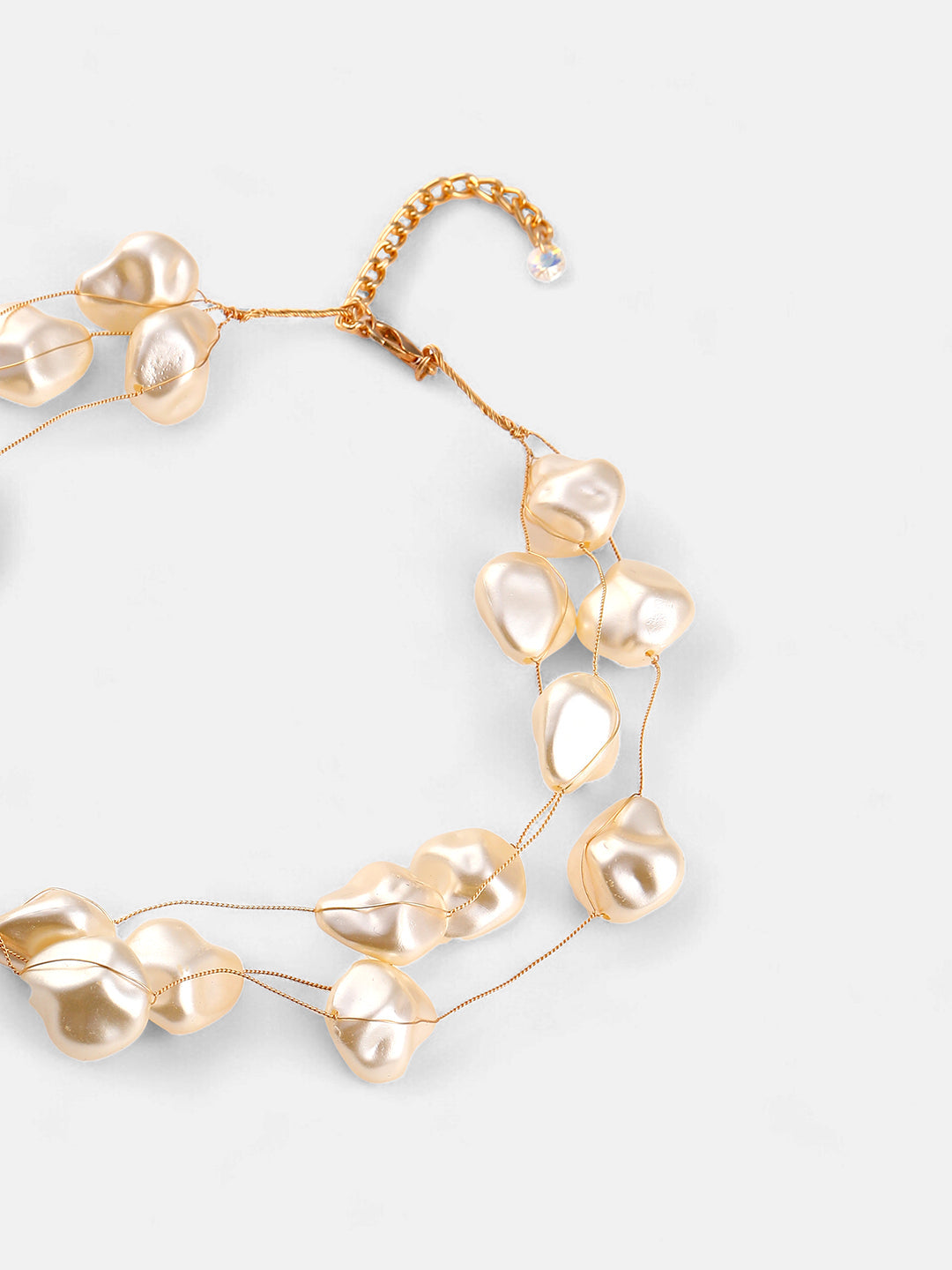 The Medium Riviera Collar Necklace - Pearl White-SOHINC8856