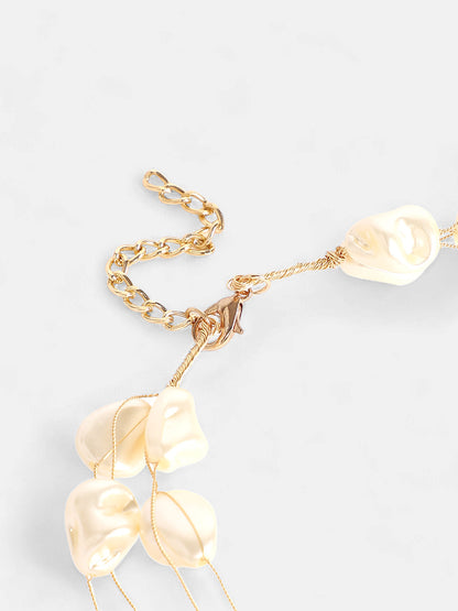 The Small Riviera Collar Necklace - Pearl White-SOHINC8857