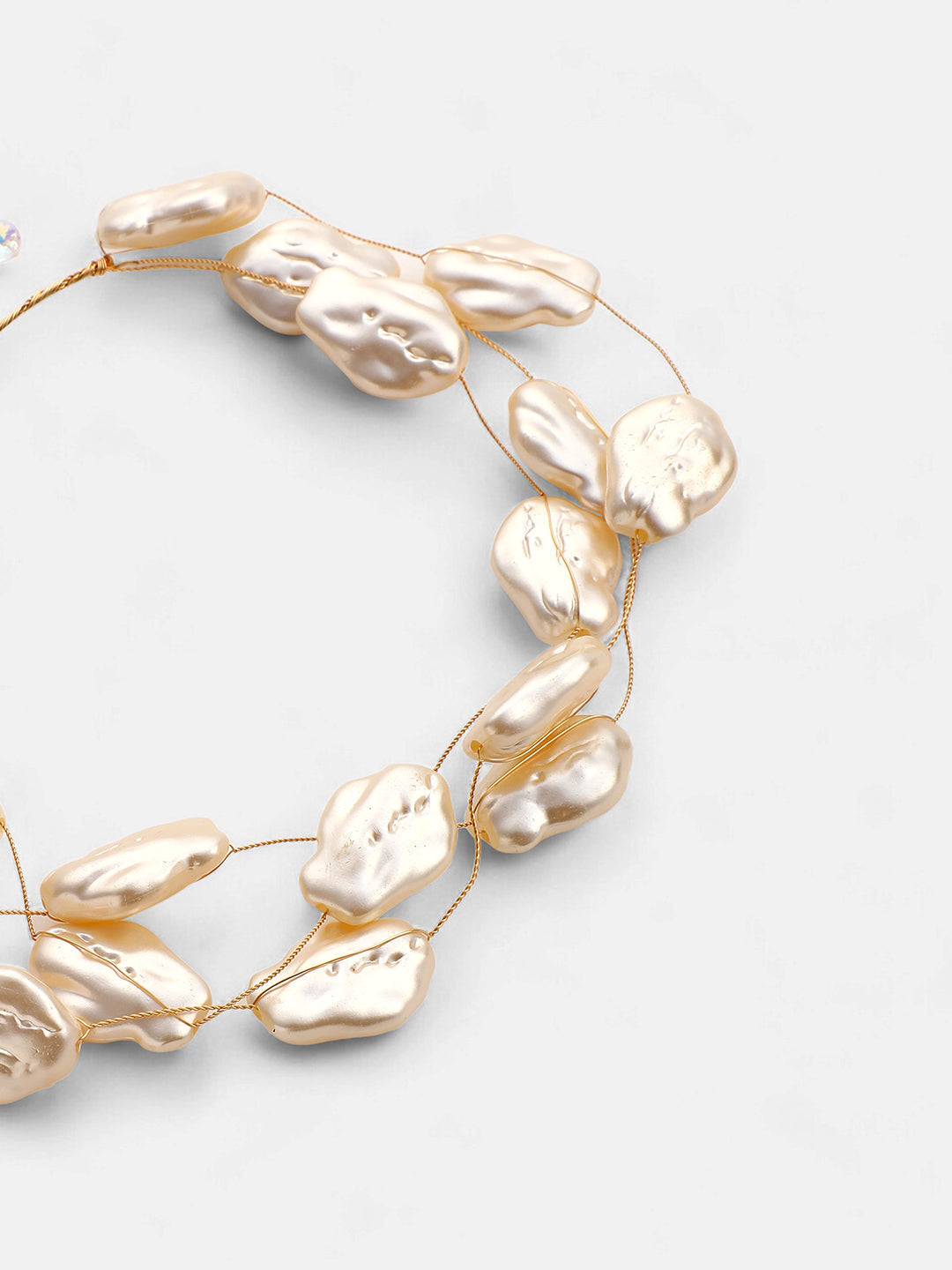 The Large Riviera Collar Necklace - Pearl White-SOHINC8858