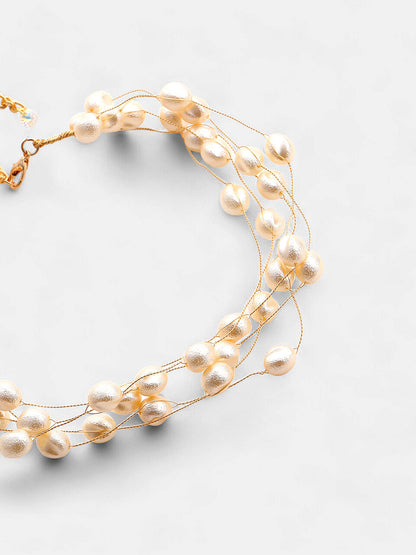 The Venezia Collar Necklace - Pearl White-SOHINC8859