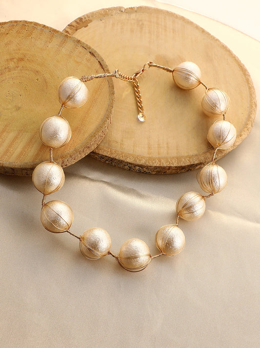 The Serendipity Collar Necklace - Champayne Gold-SOHINC8860