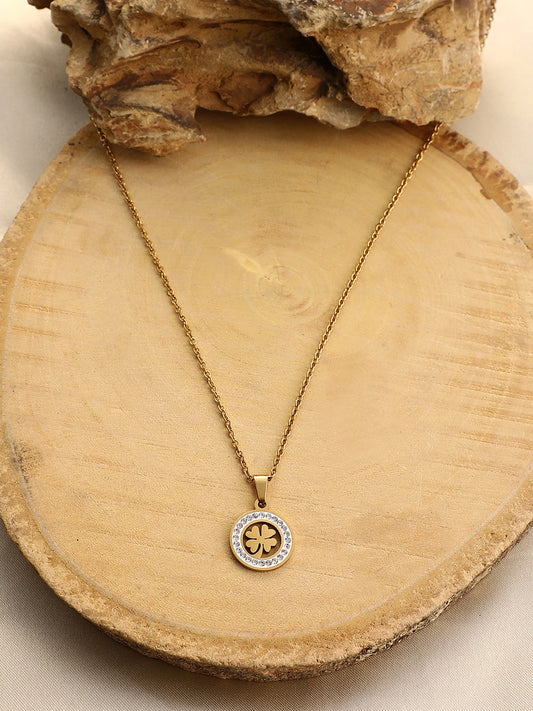 The Clover Pendant Necklace - California Gold-SOHINC8861