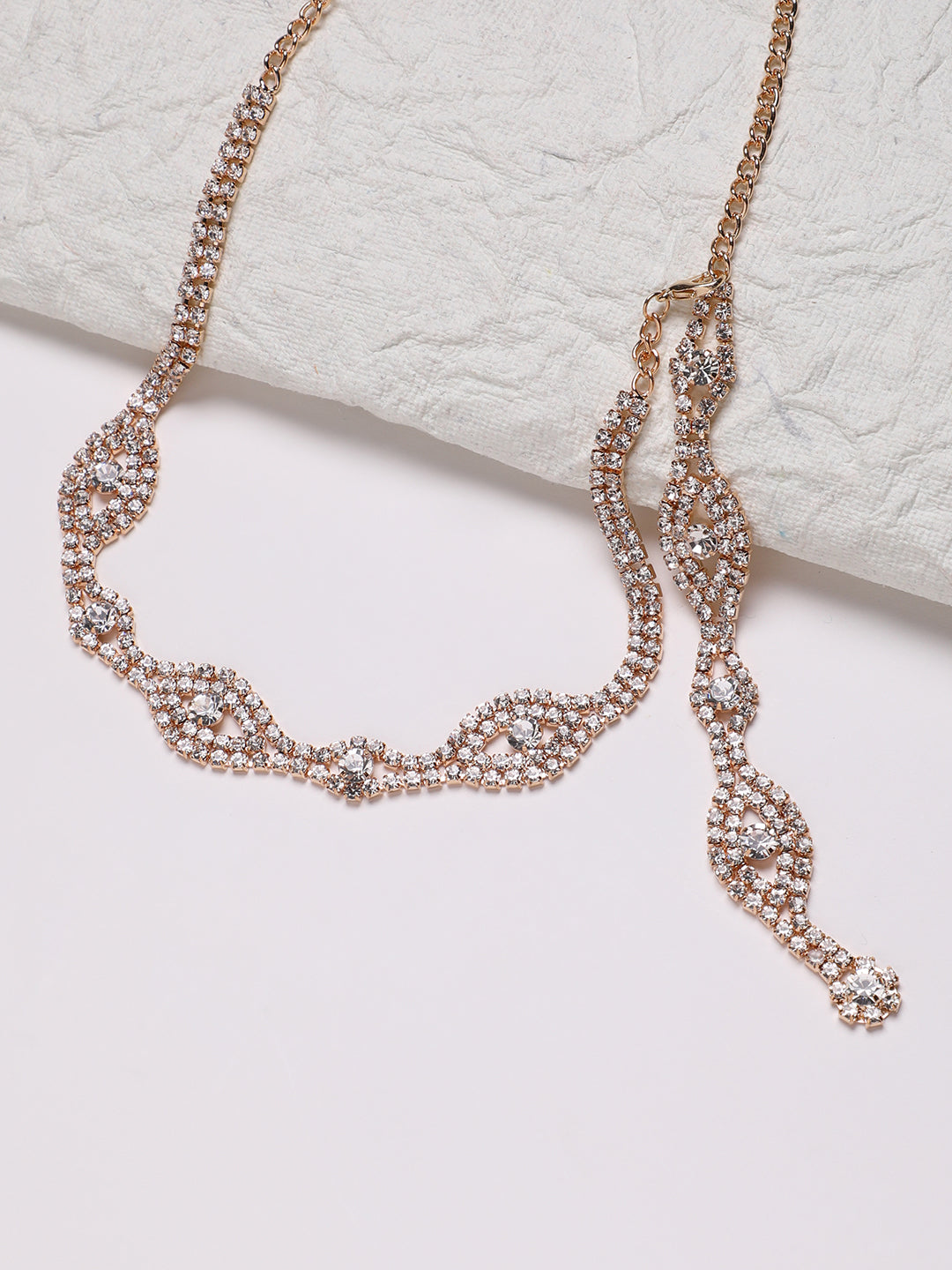 Gold-Plated Stones Studded Necklace