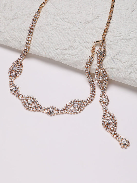 Gold-Plated Stones Studded Necklace