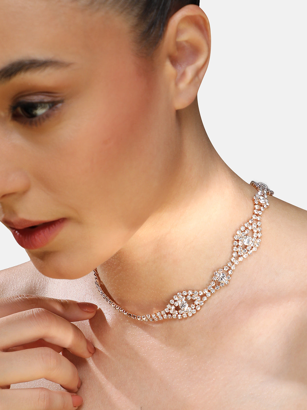 Gold-Plated Stones Studded Necklace