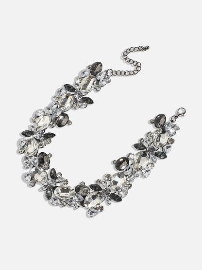 Silver-Plated Artificial Stones Studded Antique Necklace