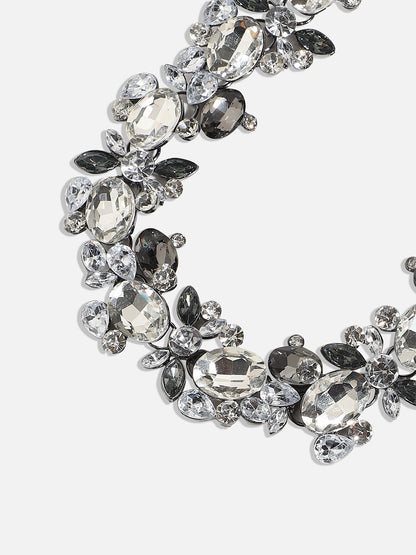 Silver-Plated Artificial Stones Studded Antique Necklace