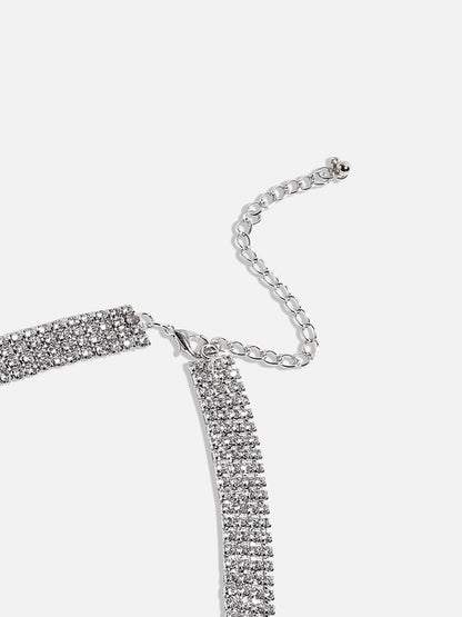Silver-Plated Minimal Studded Necklace
