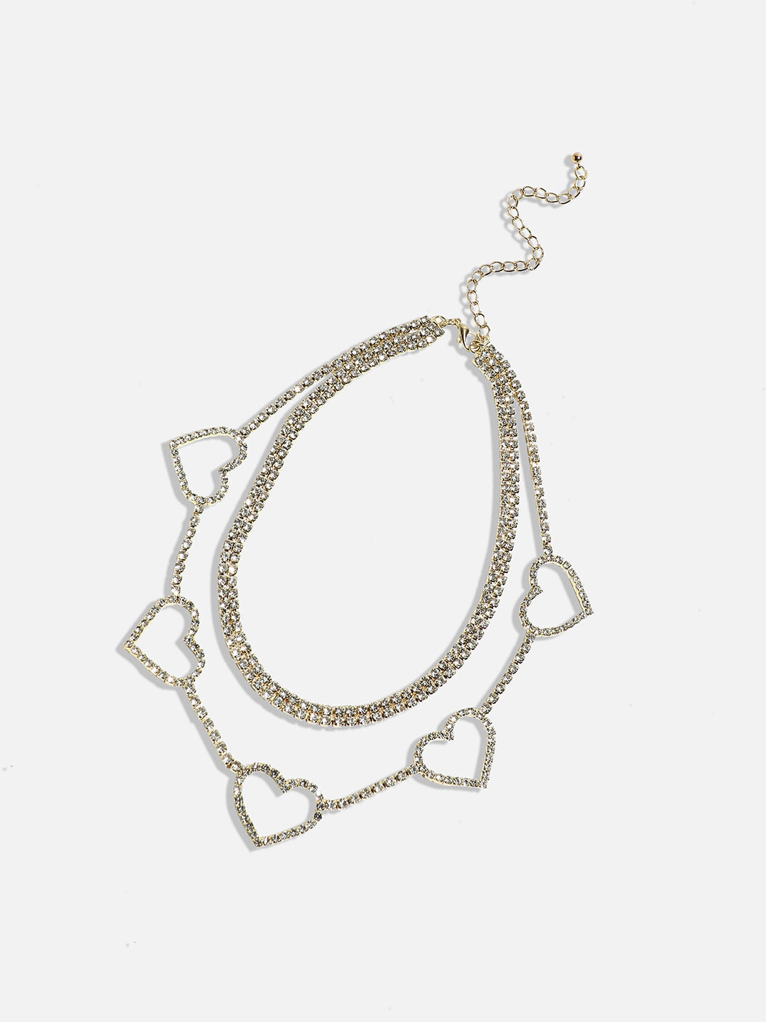 Gold-Plated Stone-Studded Layered Necklace