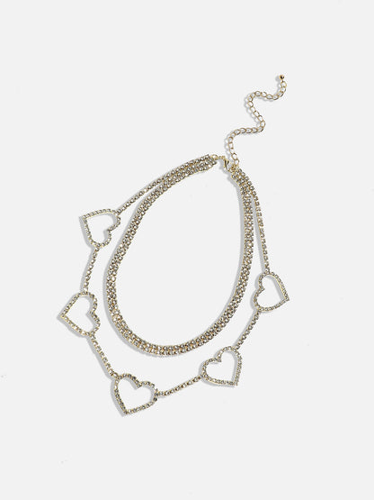Gold-Plated Stone-Studded Layered Necklace