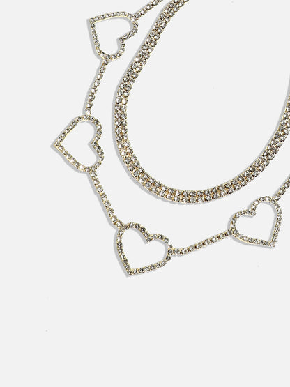 Gold-Plated Stone-Studded Layered Necklace