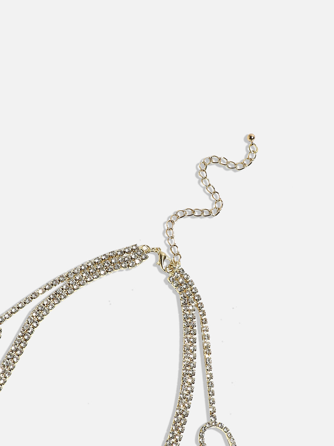 Gold-Plated Stone-Studded Layered Necklace
