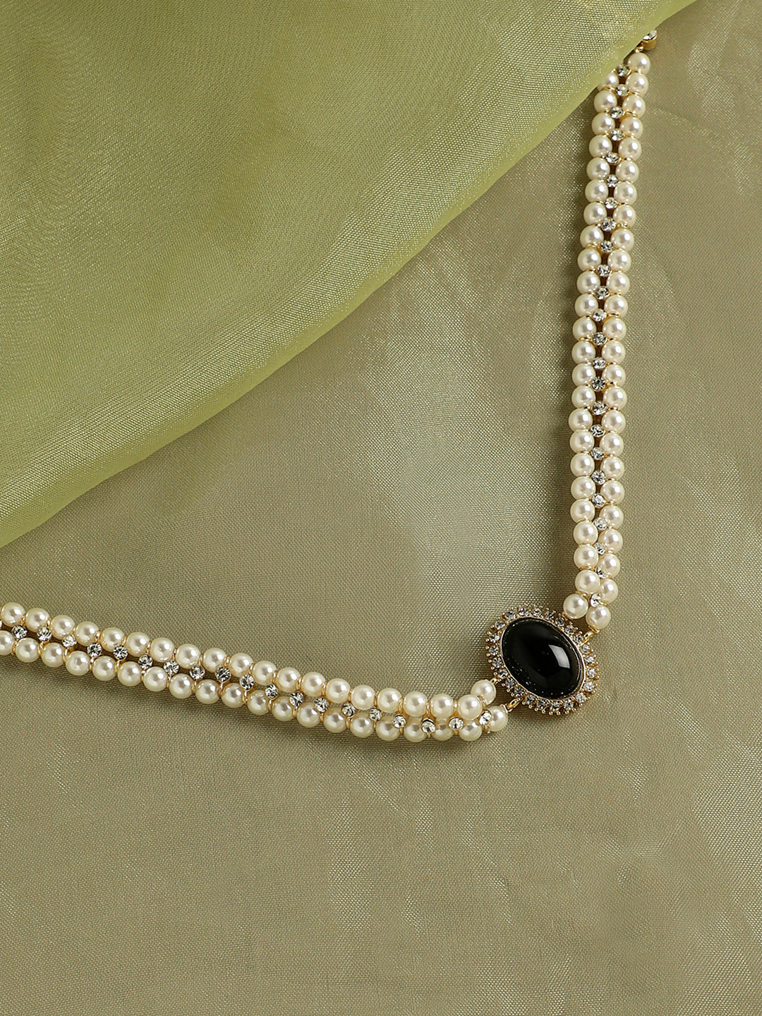 Gold-Plated Artificial Beads Stones Necklace