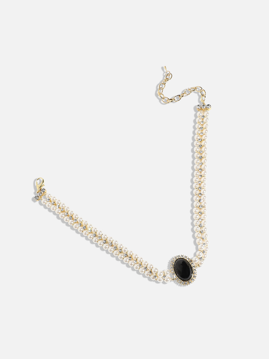 Gold-Plated Artificial Beads Stones Necklace