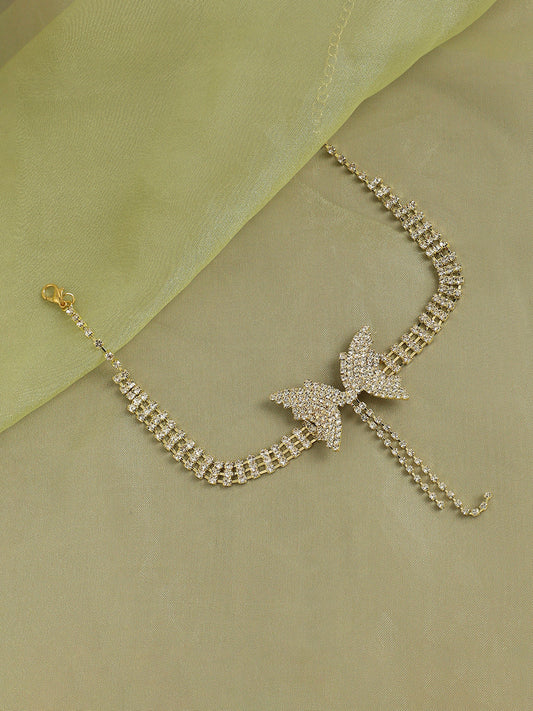 Gold-Plated Stone-Studded Necklace